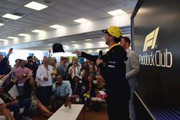 Daniel Ricciardo in the F1 Paddock Club